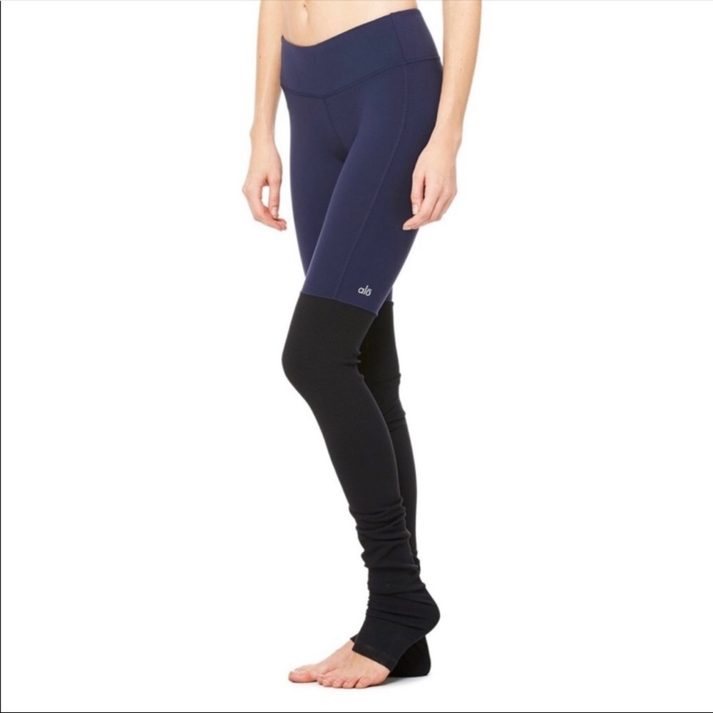 ALO Yoga Navy and Black Leggings